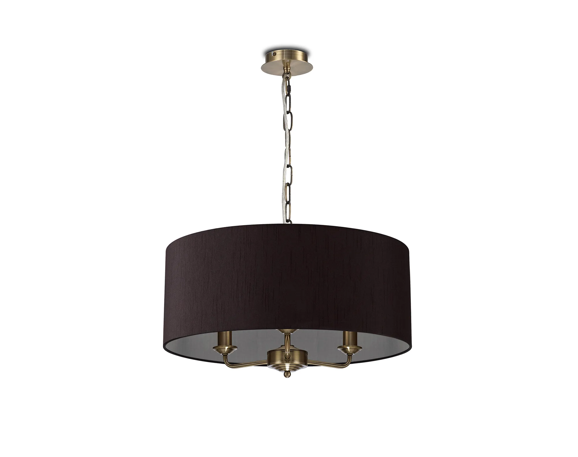 Banyan 50cm 3 Light Pendant Antique Brass, Black DK0047  Deco Banyan AB BL